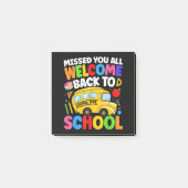 Welkom terug naar school Buschauffeur Eerste Dag Post-it® Notes (Voorkant)