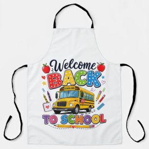 Welkom terug naar school Buschauffeur Eerste Dag Schort