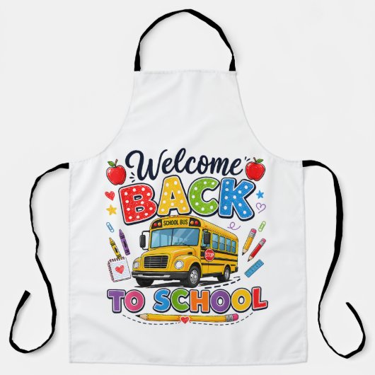Welkom terug naar school Buschauffeur Eerste Dag Schort (Voorkant)