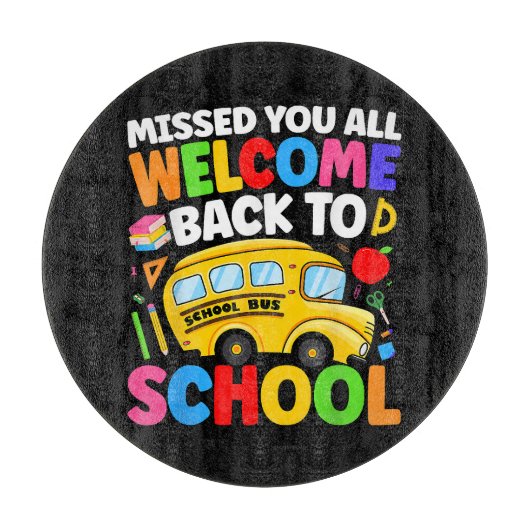 Welkom terug naar school Buschauffeur Eerste Dag Snijplank (Voorkant)