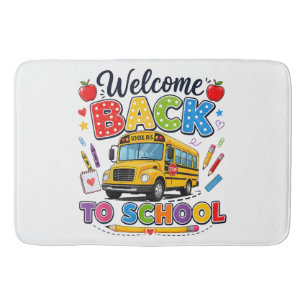 Welkom terug naar school Buschauffeur T-shirts Eer Badmat