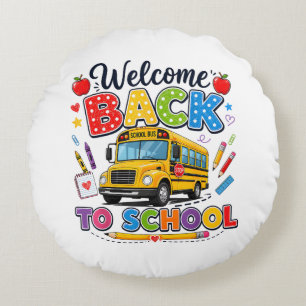 Welkom terug naar school Buschauffeur T-shirts Eer Rond Kussen