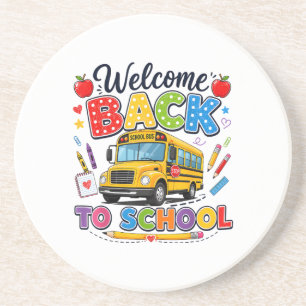 Welkom terug naar school Buschauffeur T-shirts Eer Zandsteen Onderzetter