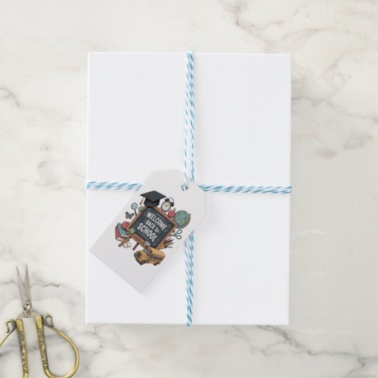 Welkom terug naar school cadeaulabel (Met Touw)