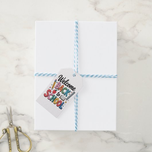 Welkom terug naar school cadeaulabel (Met Touw)
