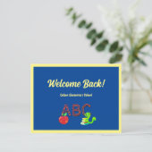 Welkom Terug naar School Custom ABC Bookworm Briefkaart (Staand voorkant)