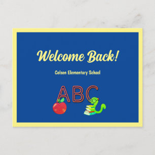 Welkom Terug naar School Custom ABC Bookworm Briefkaart