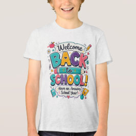 Welkom terug naar school Cute Pastel Typografie Ch Tri-Blend Shirt