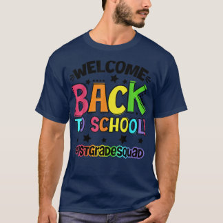 Welkom terug naar school eerste klas lerarenvak t-shirt