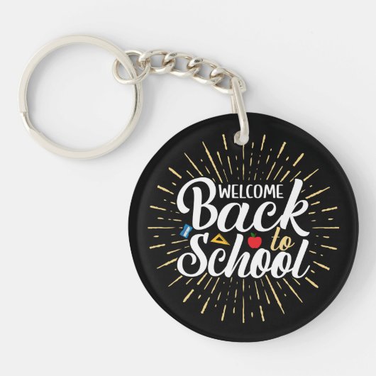 Welkom terug naar school eerste schooldag sleutelhanger (Voorkant)