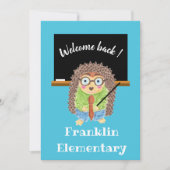Welkom Terug-naar-school Egel Teacher Invite Kaart (Voorkant)