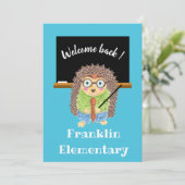 Welkom Terug-naar-school Egel Teacher Invite Kaart (Staand voorkant)