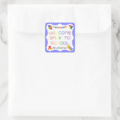 Welkom Terug naar School First Day op School Stick Vierkante Sticker (Tas)