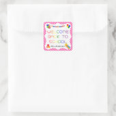Welkom Terug naar School First Day op School Stick Vierkante Sticker (Tas)