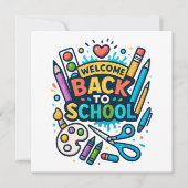 Welkom Terug naar School Fun Art Design Kaart (Voorkant)