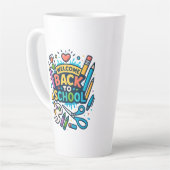 Welkom Terug naar School Fun Art Design Latte Mok (Linkerhoek)