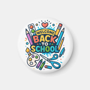 Welkom Terug naar School Fun Art Design Magneet