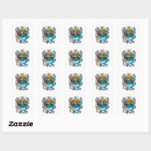 Welkom Terug naar School Fun Art Design Vierkante Sticker (Vel)