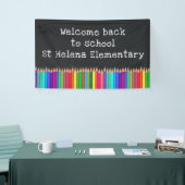 Welkom terug naar school gekleurd Pencils Chalkboa Spandoek (Beurs)