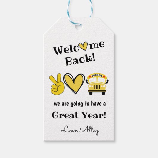 Welkom Terug naar School Gift Label, Teacher Label Cadeaulabel (Voorkant)