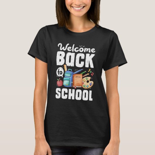 Welkom terug naar school grappige docenten student t-shirt (Voorkant)