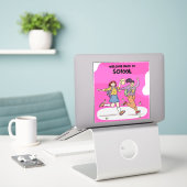 Welkom terug naar school grote omvang sticker (Laptop op bureau)