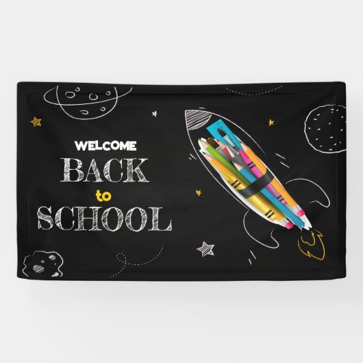Welkom Terug naar school, Happy First Day of Schoo Spandoek (Horizontaal)