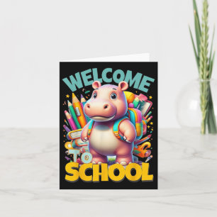 Welkom Terug naar school Happy Hippopotamus Cool H Kaart