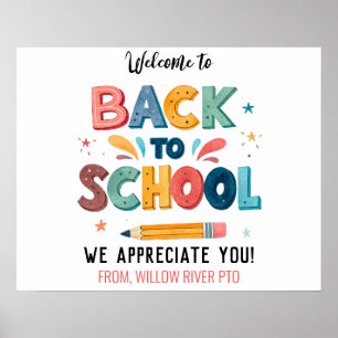 Welkom terug naar school - Helder en leuk klasloka Poster