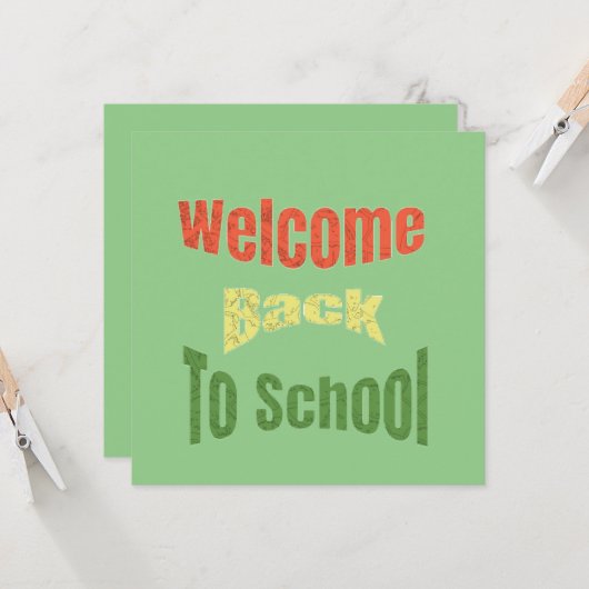 Welkom-terug-naar-school Kaart (Voorkant / Achterkant in situ)
