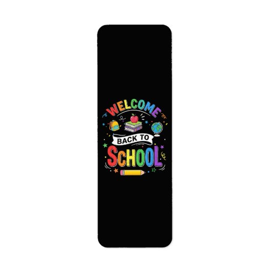 Welkom terug naar school kinderen leraar eerste da etiket (Voorkant)