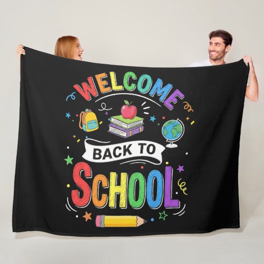 Welkom terug naar school kinderen leraar eerste da fleece deken (In situ)