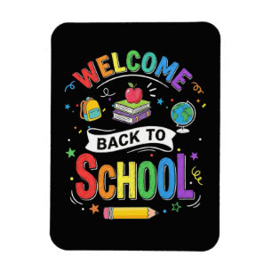 Welkom terug naar school kinderen leraar eerste da magneet