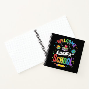 Welkom terug naar school kinderen leraar eerste da notitieboek