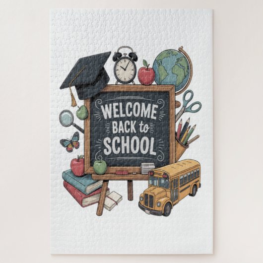 Welkom terug naar school legpuzzel (Verticaal)