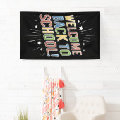 Welkom terug naar school leraar eerste dag van de  spandoek (Insitu)