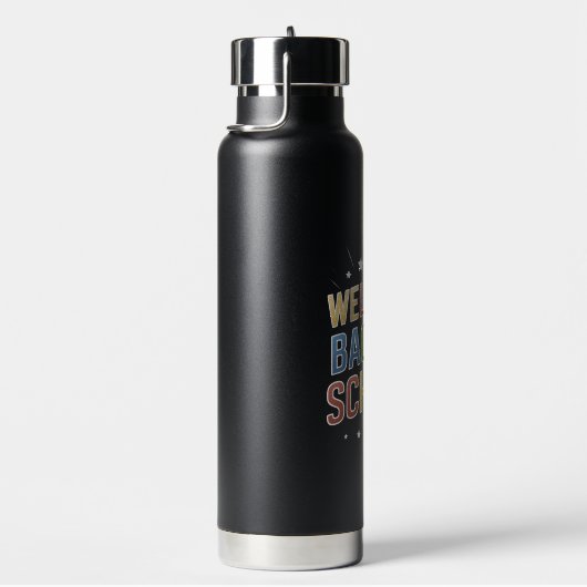 Welkom terug naar school leraar eerste dag van de  waterfles (Rechts)