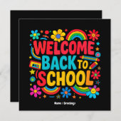 Welkom Terug naar School Leraar Kinder Waardering Kaart (Voorkant / Achterkant)