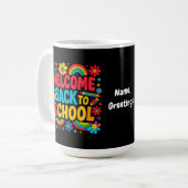 Welkom Terug naar School Leraar Kinder Waardering Koffiemok (Voorkant links)