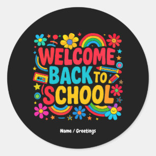 Welkom Terug naar School Leraar Kinder Waardering Ronde Sticker