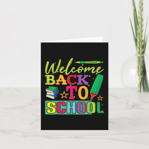 Welkom terug naar school leraar shirts eerste dag  kaart