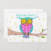 Welkom terug-naar-school leraar uil briefkaart (Voorkant / Achterkant)