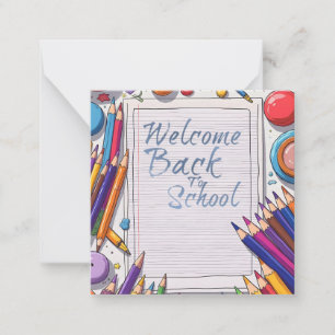 Welkom terug naar school – Leuk & Kleurrijk Notitiekaartje