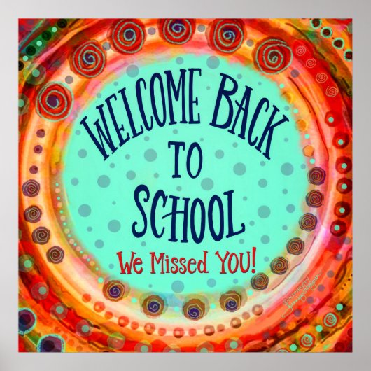 Welkom Terug naar School Leuk Kleurrijke Inspirivi Poster (Voorkant)