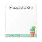 Welkom terug naar school met kleutercactus notitieblok (Voorkant)