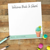 Welkom terug naar school met kleutercactus notitieblok