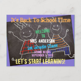 Welkom terug naar school Naam leraar toevoegen Briefkaart