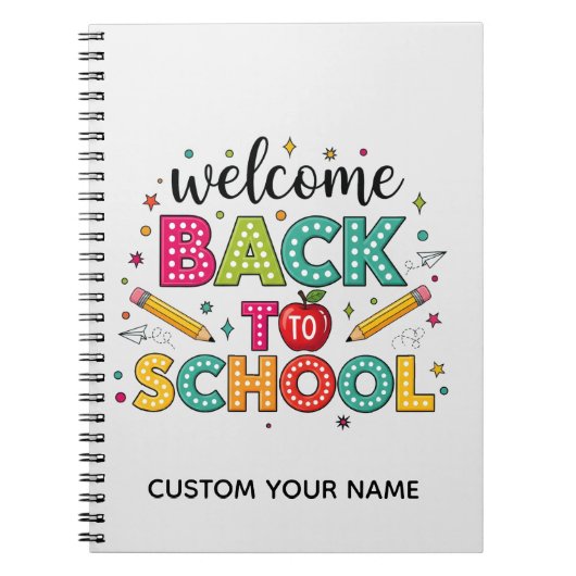Welkom terug naar school notitieboek (Voorkant)