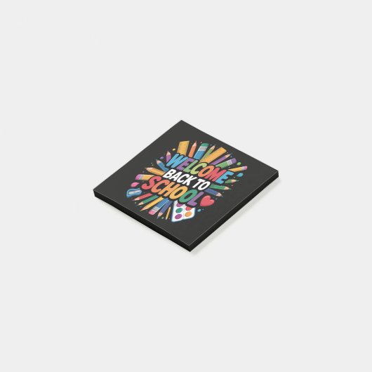 Welkom terug naar school post-it® notes (Schuin)