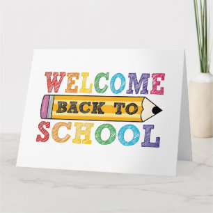 Welkom terug naar school – Potlood Illustratie Kaart